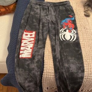 Marvel Black and Grey Tie Dye Spider-Man Joggers